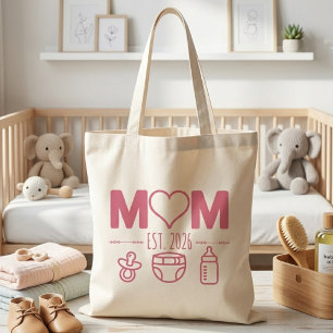 Zoete Roze Moeder Schattingsjaar Baby Pictogrammen Tote Bag