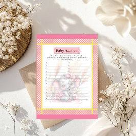 Zoete Roze Olifant  Baby Shower Naamspel