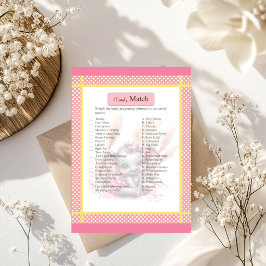 Zoete Roze Olifant - Baby Shower Snoep Match Game