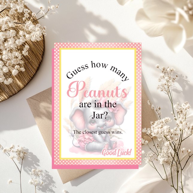 Zoete Roze Olifant Baby Shower Snoeppot Spel (Creator heeft geüpload)
