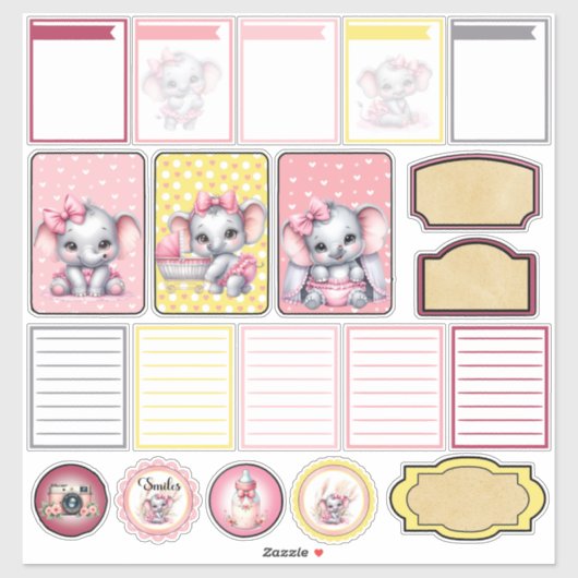 Zoete Roze Olifant - Pindachu Smile 2 Sticker (Vel)