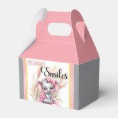 Zoete Roze Olifant - Pindakaas Glimlacht Bedankdoosjes (Voorkant Zijde)
