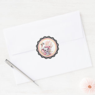 Zoete Roze Olifant - Pindakaas Glimlacht Ronde Sticker