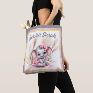 Zoete Roze Olifant - Pindakaas Glimlacht Tote Bag