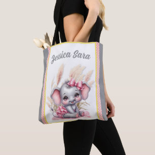 Zoete Roze Olifant - Pindakaas Glimlacht Tote Bag