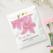 Zoete Roze Orchidee Bloemen Verjaardag Bedankt Bedankzakje (Gezegeld)