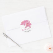 Zoete Roze Orchidee Bloemen Verjaardag Bedankt Ronde Sticker (Envelop)
