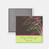 Zoete roze paardenbloem bloemen bloemenbewaar de d magneet (Voorkant / Achterkant)