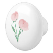 Zoete roze pioenen klassieke vrouwelijke bloemen keramische knop (Rechts)