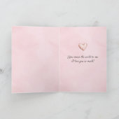 Zoete Roze Roze Gestreepte Hart Liefde Kaart (Binnen)