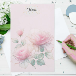 Zoete roze rozen briefpapier