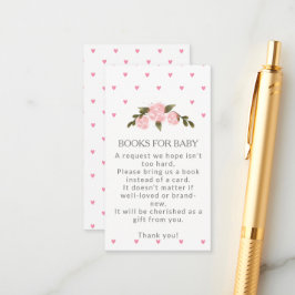 Zoete Roze Rozen & Hartjes Boeken Voor Baby Informatiekaartje