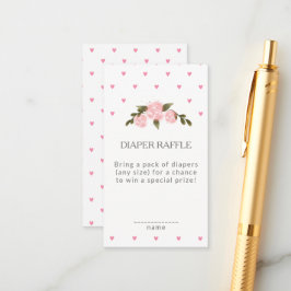 Zoete Roze Rozen & Hartjes Luierraffle Informatiekaartje