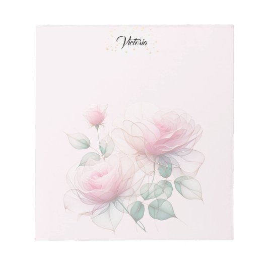 Zoete roze rozen notitieblok (Voorkant)