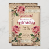 Zoete Roze Rozen Tuin Feest Uitnodigingen 2 (Voorkant / Achterkant)