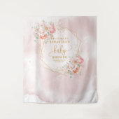 Zoete roze salie baby shower fotohokje wandkleed (Voorkant)