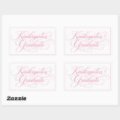 Zoete Roze Script Kleuterschool Afgestudeerde Rechthoekige Sticker (Vel)