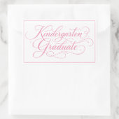 Zoete Roze Script Kleuterschool Afgestudeerde Rechthoekige Sticker (Tas)
