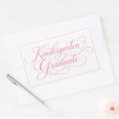 Zoete Roze Script Kleuterschool Afgestudeerde Rechthoekige Sticker (Envelop)