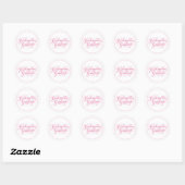 Zoete Roze Script Kleuterschool Afgestudeerde Ronde Sticker (Vel)