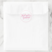 Zoete Roze Script Kleuterschool Afgestudeerde Ronde Sticker (Tas)