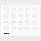 Zoete Roze Script Kleuterschool Afgestudeerde Ronde Sticker (Vel)