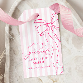Zoete Roze Strepen Afstudeer Favor Tag Cadeaulabel