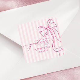 Zoete Roze Strepen Afstudeerboog Naam Sticker