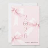 Zoete Roze Strik Afstudeer Brunch Uitnodiging (Achterkant)