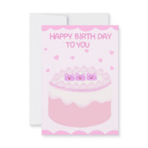 Zoete roze taart HappyBirthday