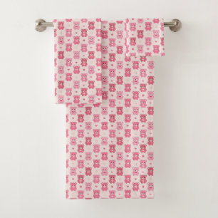 Zoete Roze Teddybeer Kinderen Handdoek Set
