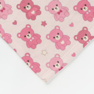 Zoete Roze Teddybeer Kraamdeken Fleece Deken