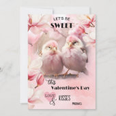 Zoete Roze Tortelduifjes Chocolade Valentijnsdag Feestdagenkaart (Voorkant)