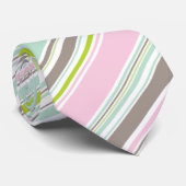 Zoete Roze Tuinstrepen Das (Opgerold)