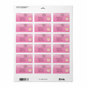 Zoete roze uil etiket (Full Sheet)