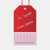 Zoete roze Valentijn uilen Cadeaulabel (Achterkant)