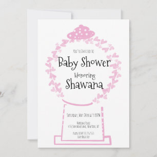 Zoete Roze Valentijnsdag Baby Shower Uitnodiging