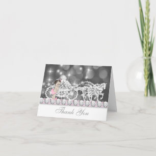 Zoete Roze Vintage Baby Shower Bedankkaartjes Bedankkaart