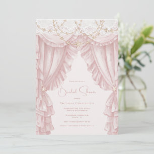 Zoete Roze Vintage Elegante Bruidsborrel Kaart