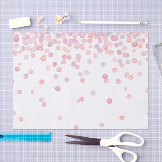 Zoete Roze Waterverf Confetti Stippen Tissuepapier (Craft)