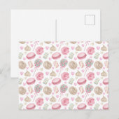 Zoete Roze Waterverf Patroon Briefkaart (Voorkant / Achterkant)