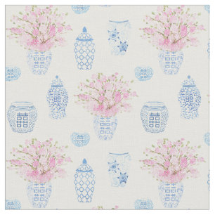 Zoete Roze Witte En Blauwe Gemberpotten Nursery Stof