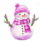 Zoete Roze Witte Sneeuwman Kerstmis Theedoek