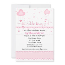Zoete roze wolken en harten Baby shower
