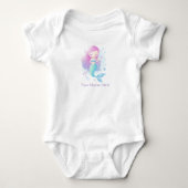 Zoete Roze Zeemeermin Fantasie Illustratie Romper (Voorkant)