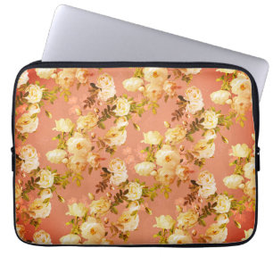 Zoete Rozen op Oranje achtergrond Laptop Sleeve