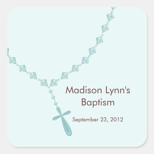 Zoete rozenkrans kralen doop gunst zegel blauw (Voorkant)