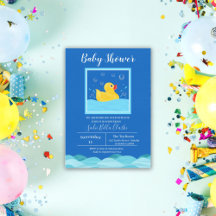 Zoete Rubber Eendje Bubbles Baby Shower Uitnodigin