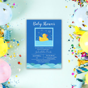 Zoete Rubber Eendje Bubbles Baby Shower Uitnodigin Kaart
