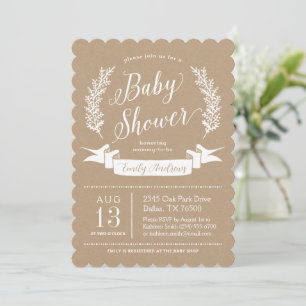 Zoete rustieke Baby shower uitnodiging